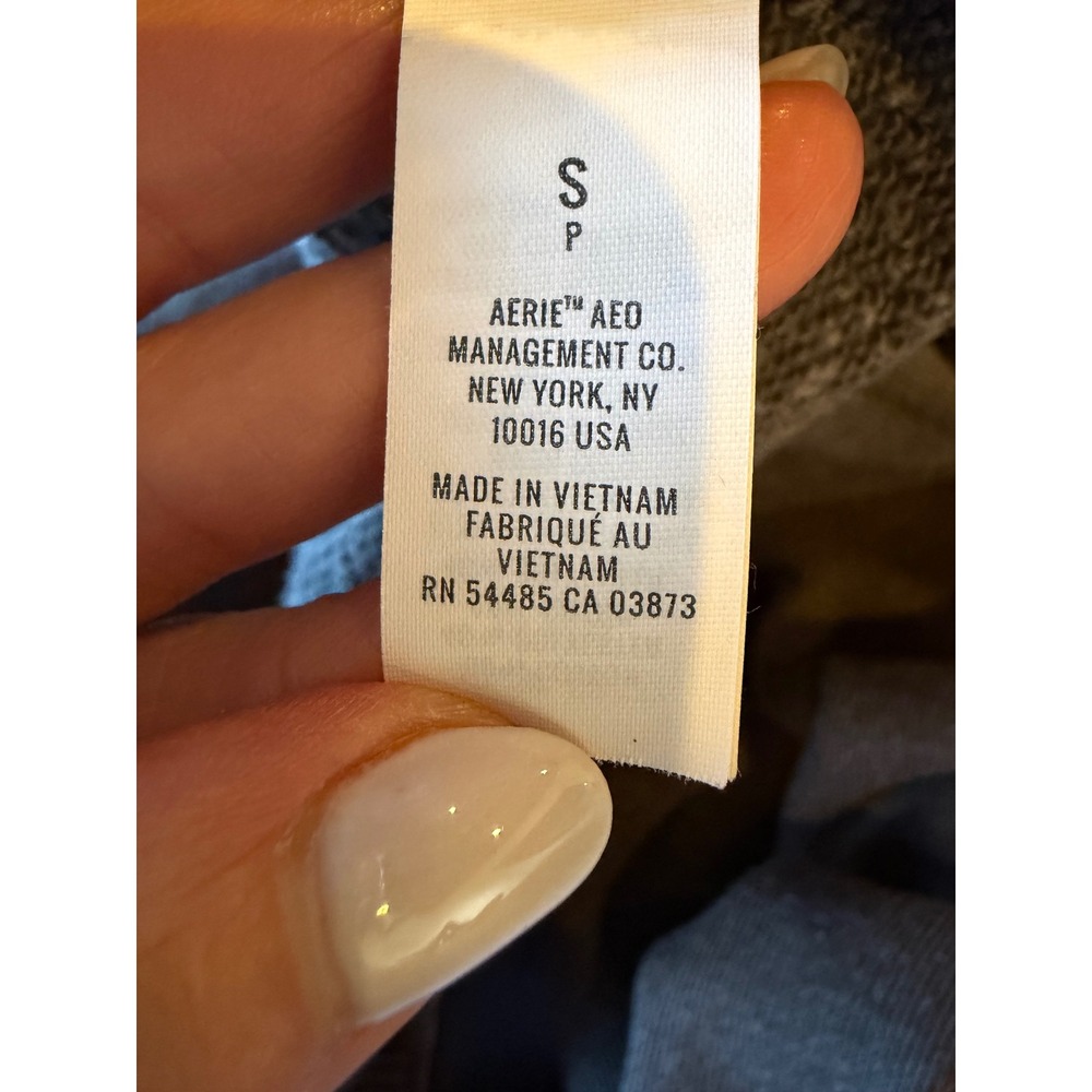 Aerie Quarter Zip Hoodie Women Small Brown Gray Cropped Sweatshirt Athleisure - Picture 8 of 10